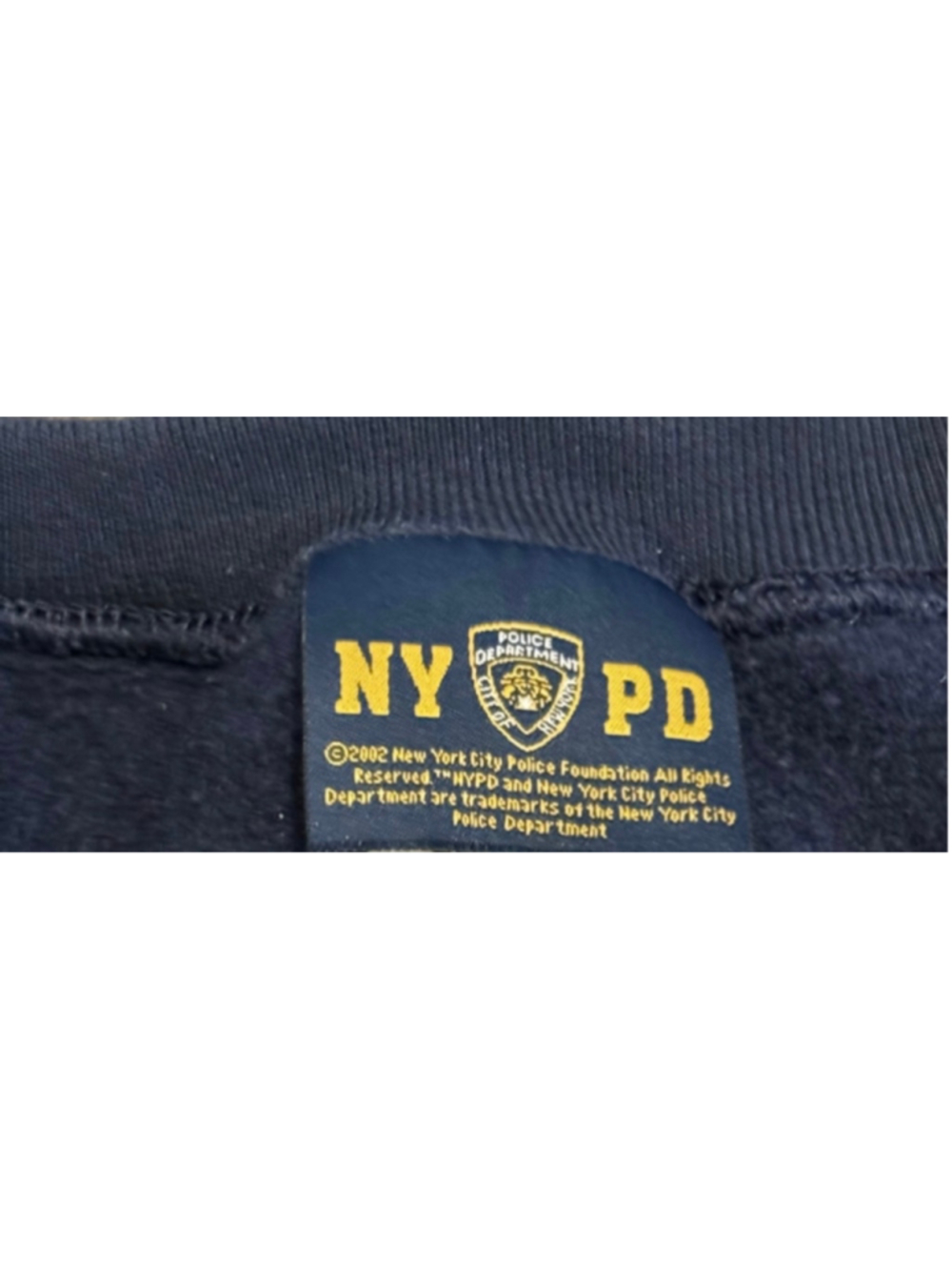 Vintage 2002 NYPD New York Men’s USA Embroidered Crewneck Sweatshirt Navy Sz S - Picture 7 of 8
